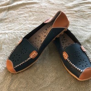 Leather summer loafers